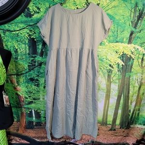 (3403-5) No Name Tag, Women's Green Dress , Slip on, Size XXL,